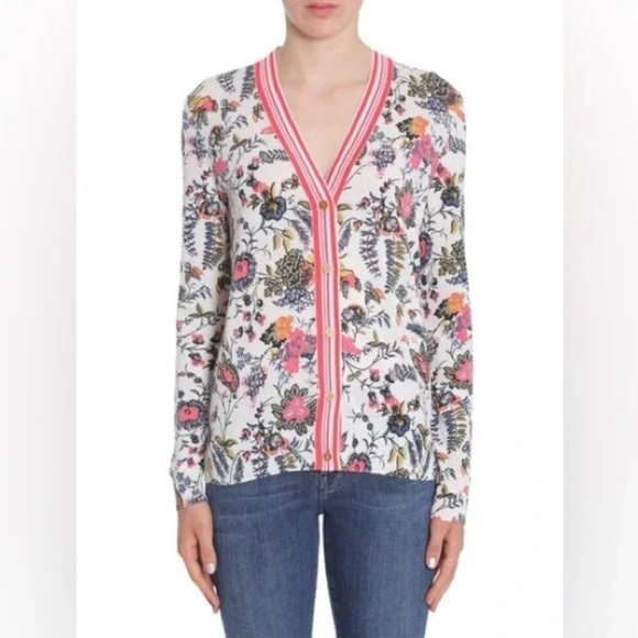 Tory Burch Sweaters - Tory Burch Noelle Floral Cardigan Size XS